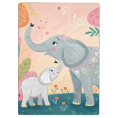 Elefant Mutter und Baby Klemmbrett (Rückseite)