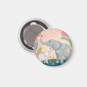 Elefant Mutter und Baby Magnet (Vorderseite/Rückseite)