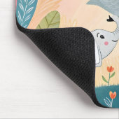 Elefant Mutter und Baby Mousepad (Ecke)