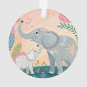 Elefant Mutter und Baby Ornament (Rückseite)