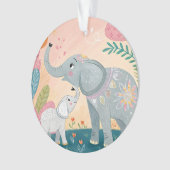 Elefant Mutter und Baby Ornament (Vorderseite)