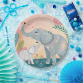 Elefant Mutter und Baby Pappteller (Party)