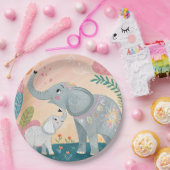 Elefant Mutter und Baby Pappteller (Party)