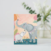 Elefant Mutter und Baby Postkarte (Stehend Vorderseite)