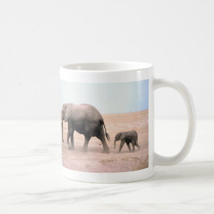 Elefant-Mutter und Kalb Kaffeetasse
