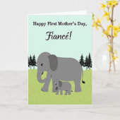 Elefant Mutterliebe Karte (Gelbe Blume)