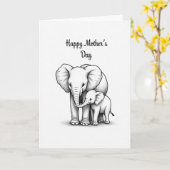 Elefant Muttertag Sketchkarte Karte (Gelbe Blume)