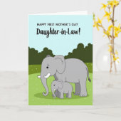 Elefant Muttertag Tochter Karte (Gelbe Blume)