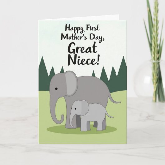 Elefant Mutti Tag Illustration Karte (Vorderseite)