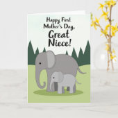 Elefant Mutti Tag Illustration Karte (Gelbe Blume)