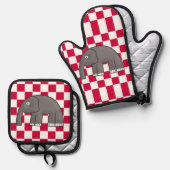 Elefant Ofenhandschuh & Topflappen-Set (Vorderseite/Rückseite)
