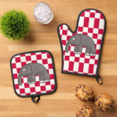 Elefant Ofenhandschuh & Topflappen-Set (Oben Unten)