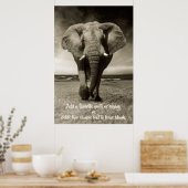 Elefant | Optionales Angebot, Sprichwort, Text Poster (Küche)