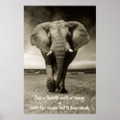 Elefant | Optionales Angebot, Sprichwort, Text Poster (Vorne)