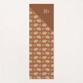 Elefant-orange Wohnwagen-Muster des Monogramm-| Yogamatte (Vorderseite)