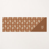 Elefant-orange Wohnwagen-Muster des Monogramm-| Yogamatte (Vorderseite (Horizontal))