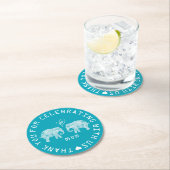 Elefant-Paar-Liebe-Herz-Gewohnheits-Gastgeschenk Runder Pappuntersetzer (Vor Ort)