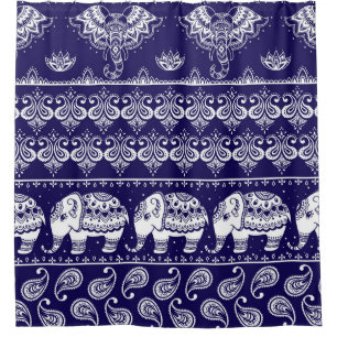 Elefant, Paisley: Vintages Stammesmuster. Duschvorhang