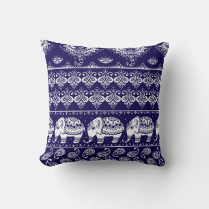 Elefant, Paisley: Vintages Stammesmuster. Kissen