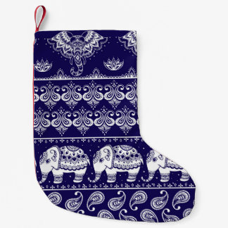 Elefant, Paisley: Vintages Stammesmuster. Kleiner Weihnachtsstrumpf