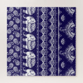 Elefant, Paisley: Vintages Stammesmuster. Puzzle (Horizontal)