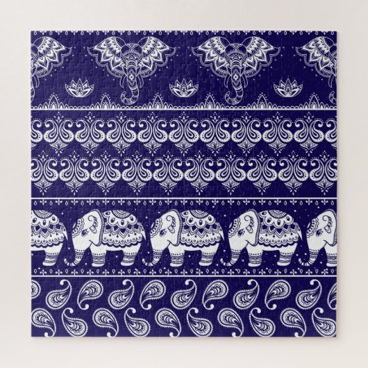 Elefant, Paisley: Vintages Stammesmuster. Puzzle (Vertikal)
