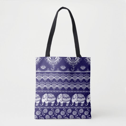 Elefant, Paisley: Vintages Stammesmuster. Tasche (Vorderseite)