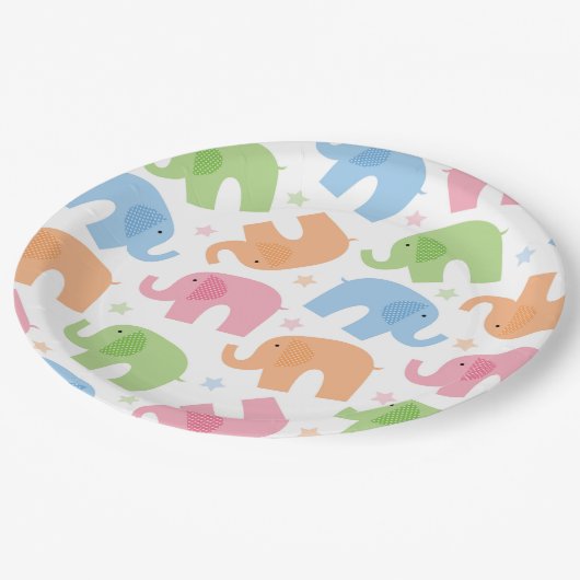 Elefant-PapierTeller Pappteller (Schrägansicht)