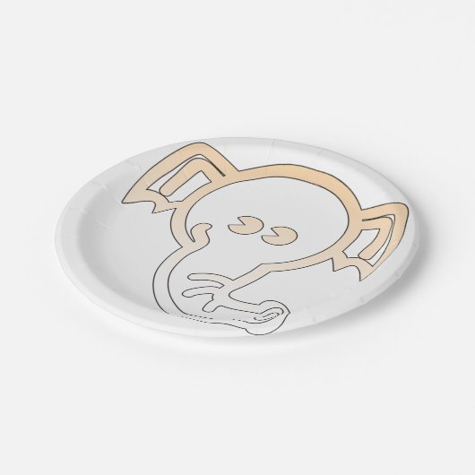 Elefant Pappteller (Schrägansicht)