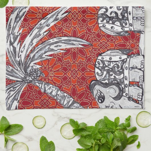 Elefant-Parade 3 Geschirrtuch (Gefaltet)