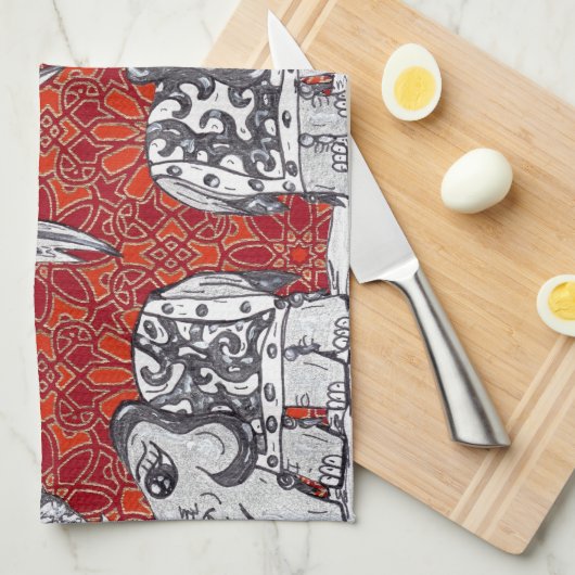 Elefant-Parade 3 Geschirrtuch (Viertel Falte)