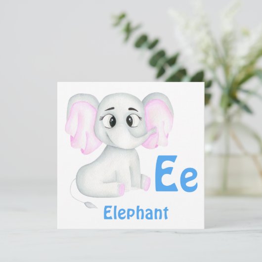 Elefant personalisieren ABC: Buchstabe E - Ihren N (Stehend Vorderseite)