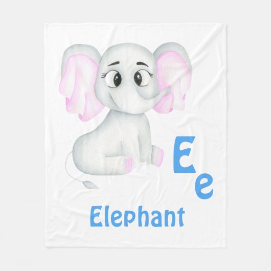 Elefant personalisieren ABC: Buchstabe E - Ihren N Fleecedecke (Vorderseite)