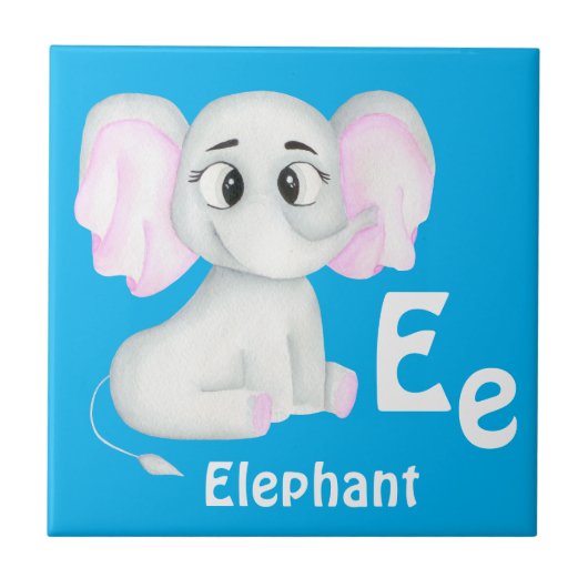 Elefant personalisieren ABC: Buchstabe E - Ihren N Fliese (Vorderseite)