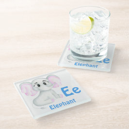 Elefant personalisieren ABC: Buchstabe E - Ihren N Glasuntersetzer