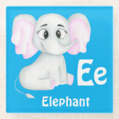 Elefant personalisieren ABC: Buchstabe E - Ihren N Glasuntersetzer (Vorderseite)