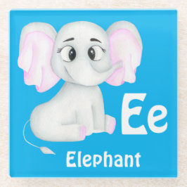 Elefant personalisieren ABC: Buchstabe E - Ihren N Glasuntersetzer