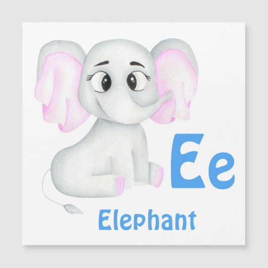 Elefant personalisieren ABC: Buchstabe E - Ihren N Magnetkarte (Vorderseite)