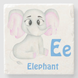 Elefant personalisieren ABC: Buchstabe E - Ihren N Steinuntersetzer