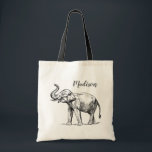 Elefant Personalisiert Tote Tasche. Gray Elephant Tragetasche<br><div class="desc">Personalisieren Sie diese wunderschöne Tote-Tasche mit Ihrem eigenen TextSie haben die Möglichkeit,  die Farbe oder Größe des Schriftartes und den Typ nach Ihren Vorlieben zu ändern.</div>
