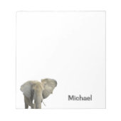 Elefant-personalisierter Name Notizblock (Vorderseite)