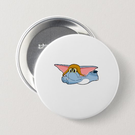 Elefant Pilot Pilot Hut Button (Vorne & Hinten)