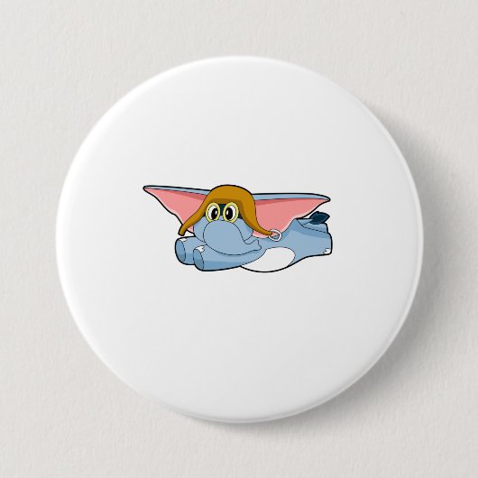 Elefant Pilot Pilot Hut Button (Vorderseite)