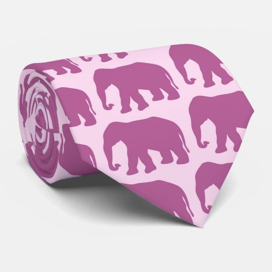 Elefant Pink2 Krawatte (Gerollt)