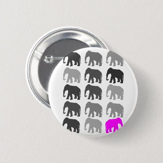 Elefant PopArt Geschenke Button (Vorne & Hinten)