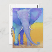 Elefant Postkarte (Vorne/Hinten)