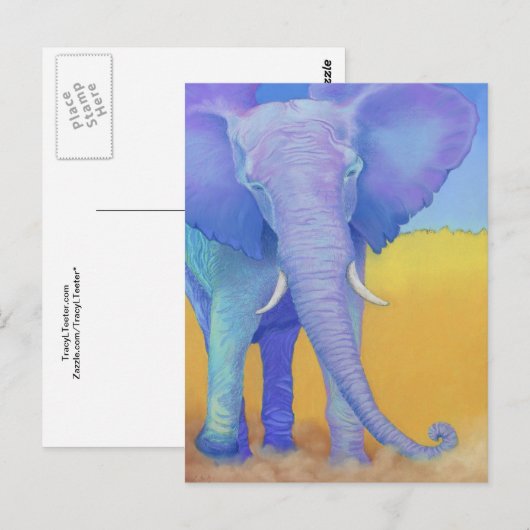 Elefant Postkarte (Vorne/Hinten)