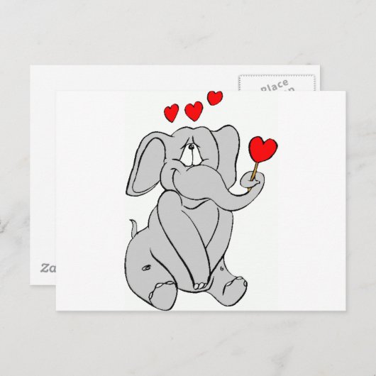 Elefant Postkarte (Vorne/Hinten)