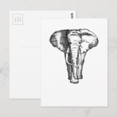 Elefant Postkarte (Vorne/Hinten)