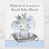 Elefant Prinz Baby Shower Wein Etiketten (Einzelnes Label)